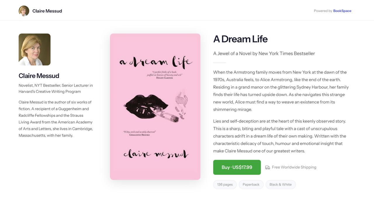 Claire Messud's Books.by storefront - light theme